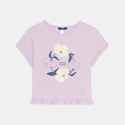 تيشيرت زهري أرجواني بأكمام قصيرة للفتيات